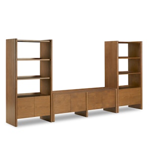 Torme 140" Media Storage Set - Smoked Oak