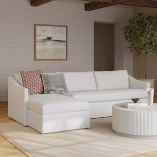 Landry 109" Left Sleeper Sectional - Napa White