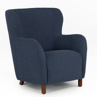 Archie 31.5" Lounge Chair - Bijou Blue Bouclé