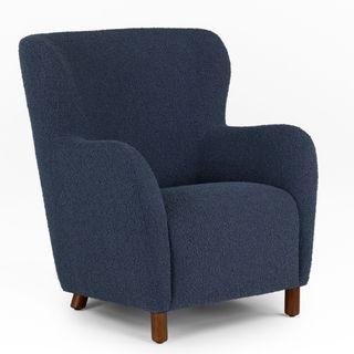 Archie 31.5" Lounge Chair - Bijou Blue Bouclé