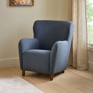 Archie 31.5" Lounge Chair - Bijou Blue Bouclé