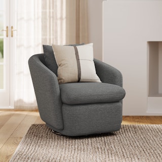 Leigh 33" Swivel Lounge Chair - Silver Gray