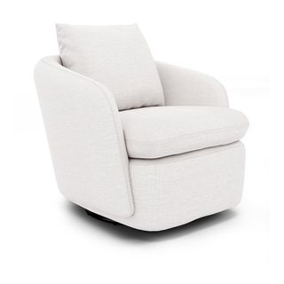 Leigh 33" Swivel Lounge Chair - Silver Ivory