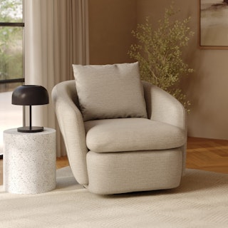 Leigh 33" Swivel Lounge Chair - Silver Taupe