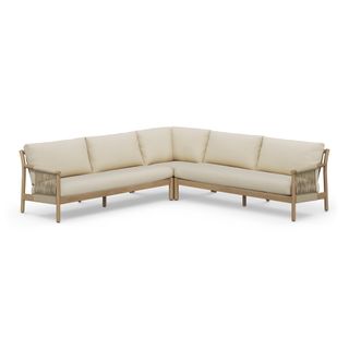 Rosa 110" Outdoor Corner Sectional - Dravite Ivory