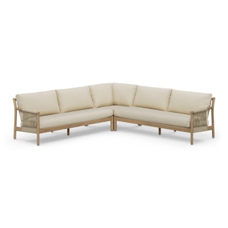 Rosa 110" Outdoor Corner Sectional - Dravite Ivory