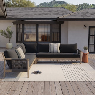 Rosa 110" Outdoor Corner Sectional - Dravite Black