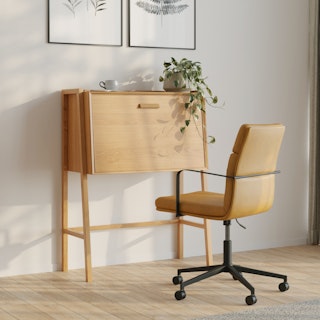 Fantol 35.5" Secretary Desk - Natural Oak