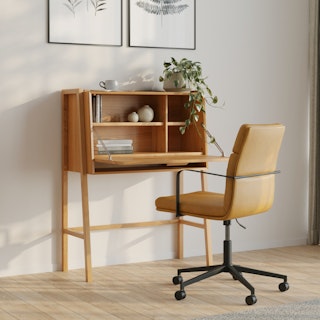 Fantol 35.5" Cabinet Desk - Natural Oak
