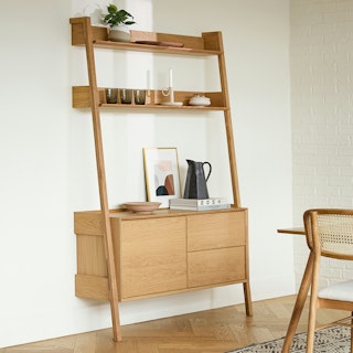 Fantol 51.5" Shelving Unit with Storage - Natural Oak