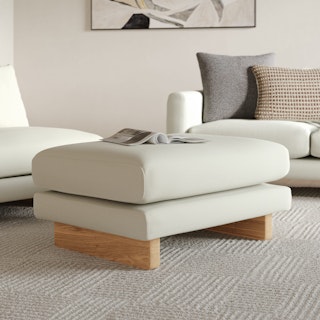 Kalok 34.5" Ottoman - Buckler Ivory