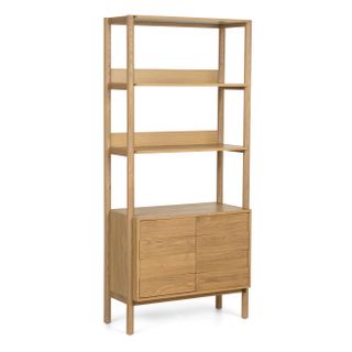 Merto 33" Shelving Unit with Storage - Natural Oak