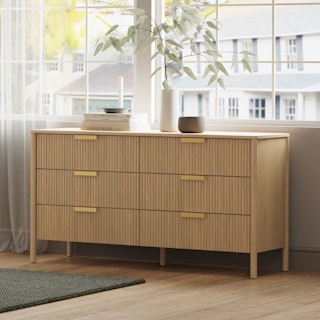 Liv 6-Drawer Double Dresser - White Oak