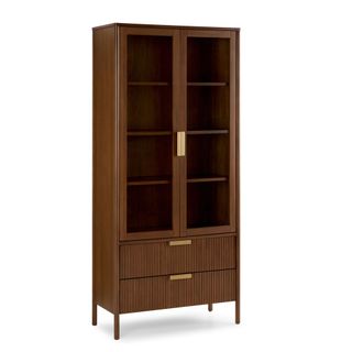 Liv 35.25" Glass Cabinet - Walnut