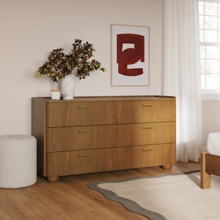 Miila 6-Drawer Double Dresser - Smoked Oak