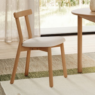 Ulka Dining Chair - White Oak and Ratine Ivory