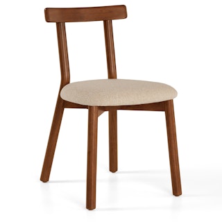 Ulka Dining Chair - Walnut and Ratine Buff