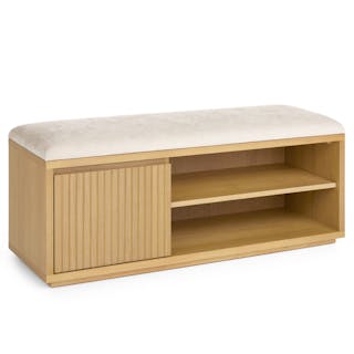 Kouva 47" Bench - Natural Oak and Santolina Gray