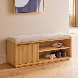 Kouva 47" Bench - Natural Oak and Santolina Gray