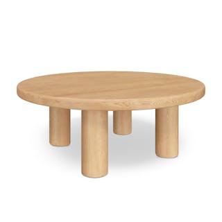 Adel 42" Round Coffee Table - White Oak