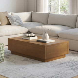 Leif 47" Storage Coffee Table - Smoked Oak