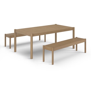 Rosa 75" Outdoor Dining Table Set - Eucalyptus