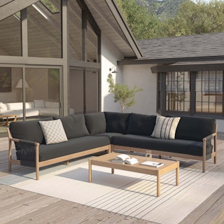 Rosa 110" Outdoor Sectional Set - Dravite Black