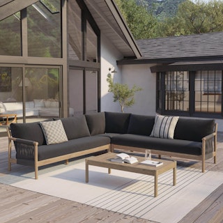 Rosa 110" Outdoor Sectional Set - Dravite Black