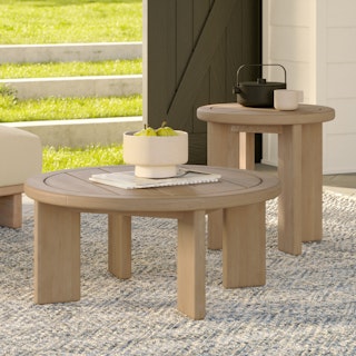 Daphne Outdoor Coffee and Side Table Set - Eucalyptus