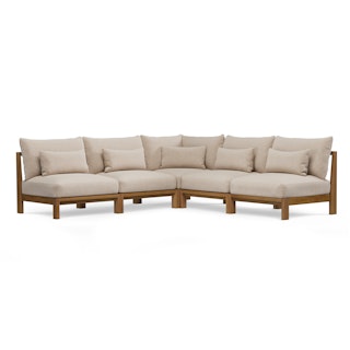 Cove 102.75" Outdoor Armless Modular Sectional - Basket Beige