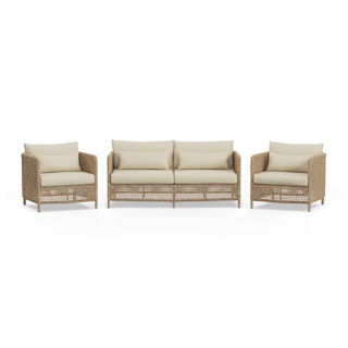 Robbi 67.25" Outdoor Loveseat Set - Dravite Ivory
