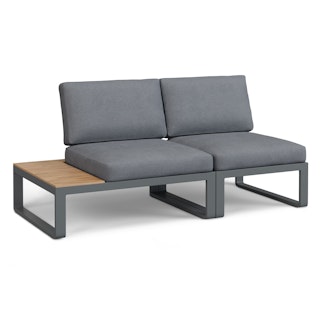 Kezia 68" Outdoor Left Modular Loveseat - Whale Gray