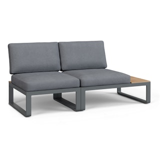 Kezia 68" Outdoor Right Modular Loveseat - Whale Gray