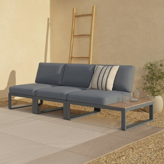 Kezia 96" Outdoor Right Modular Sofa - Whale Gray