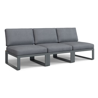 Kezia 84" Outdoor Armless Modular Sofa - Whale Gray