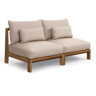 Cove 68.5" Outdoor Armless Modular Loveseat - Basket Beige