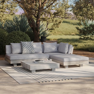 Lubek 82.5" Outdoor Low Right Sectional Set - Beach Sand