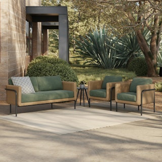 Aby 69.5" Outdoor Loveseat Set - Dravite Green