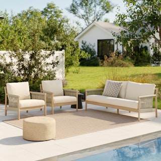 Rosa 80" Outdoor Sofa Lounge Set - Dravite Ivory