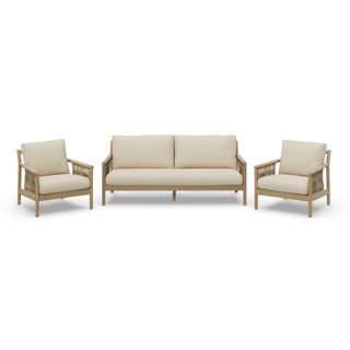 Rosa 80" Outdoor Sofa Lounge Set - Dravite Ivory