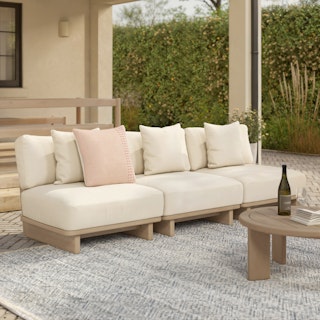 Daphne 102" Outdoor Armless Modular Sofa - Dravite Ivory