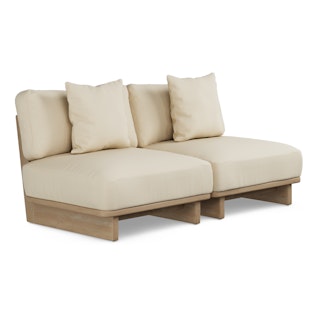 Daphne 68" Outdoor Armless Modular Loveseat - Dravite Ivory