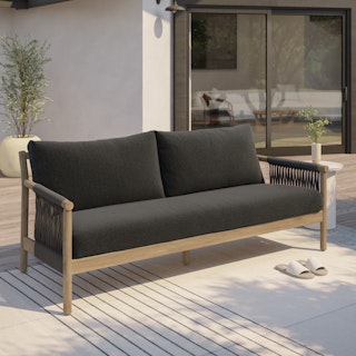 Rosa 80" Outdoor Sofa - Dravite Black