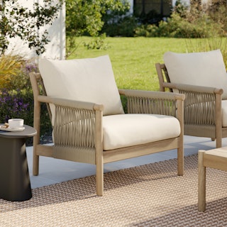 Rosa 34.5" Outdoor Lounge Chair - Dravite Ivory