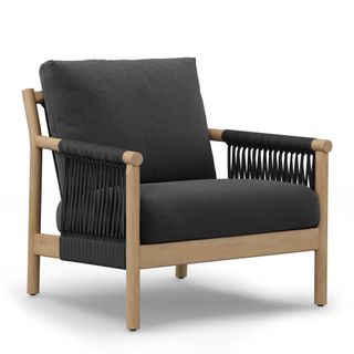Rosa 34.5" Outdoor Lounge Chair - Dravite Black