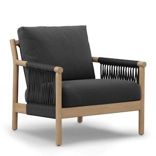 Rosa 34.5" Outdoor Lounge Chair - Dravite Black