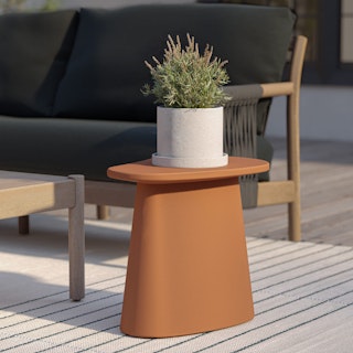 Noora Outdoor Side Table - Ochre Brown