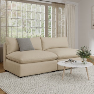 Leigh 79" Armless Modular Sofa - Silver Taupe