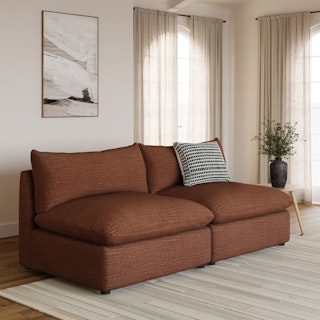 Leigh 79" Armless Modular Sofa - Napa Rust