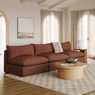 Leigh 118" Armless Modular Sofa - Napa Rust